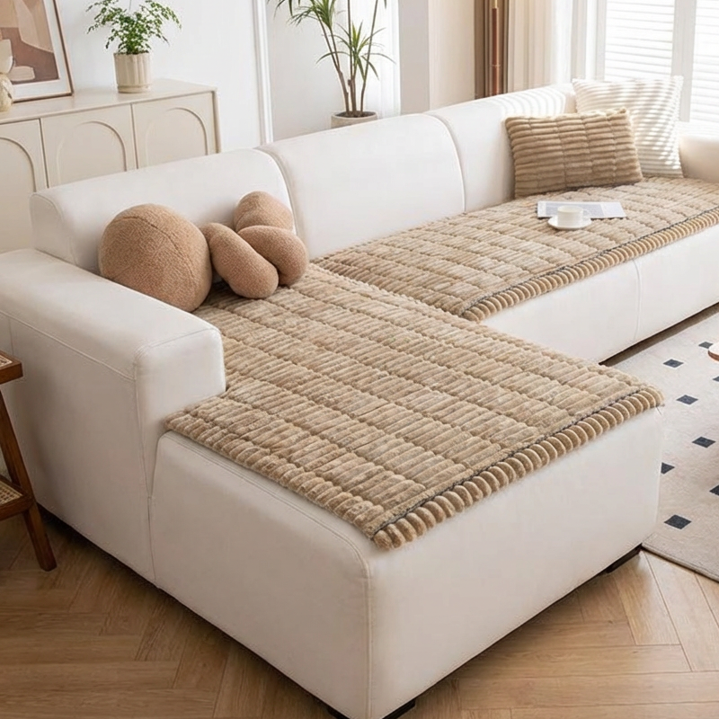 Quilted Corduroy Non-Slip Sofa Cushion
