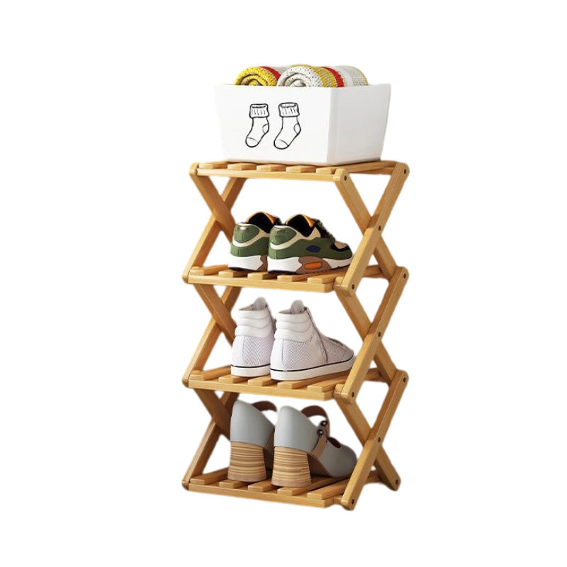 Durable Foldable Bamboo Shoe Rack