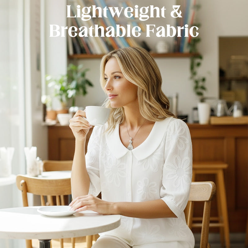 ✨Hot Sale✨Embroidered Floral Retro Collar Shirt