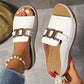 Artificial Leather Open Toe Slippers