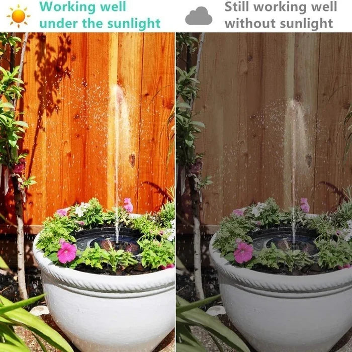🎁Solar Fountain, Solar Powered Bird Bath Fountain Pump with 4 Nozzles 1.4W Solar Panel Kit Water Pump, Outdoor Watering Submersible Pump for Pond, Pool, Garden, Fish Tank