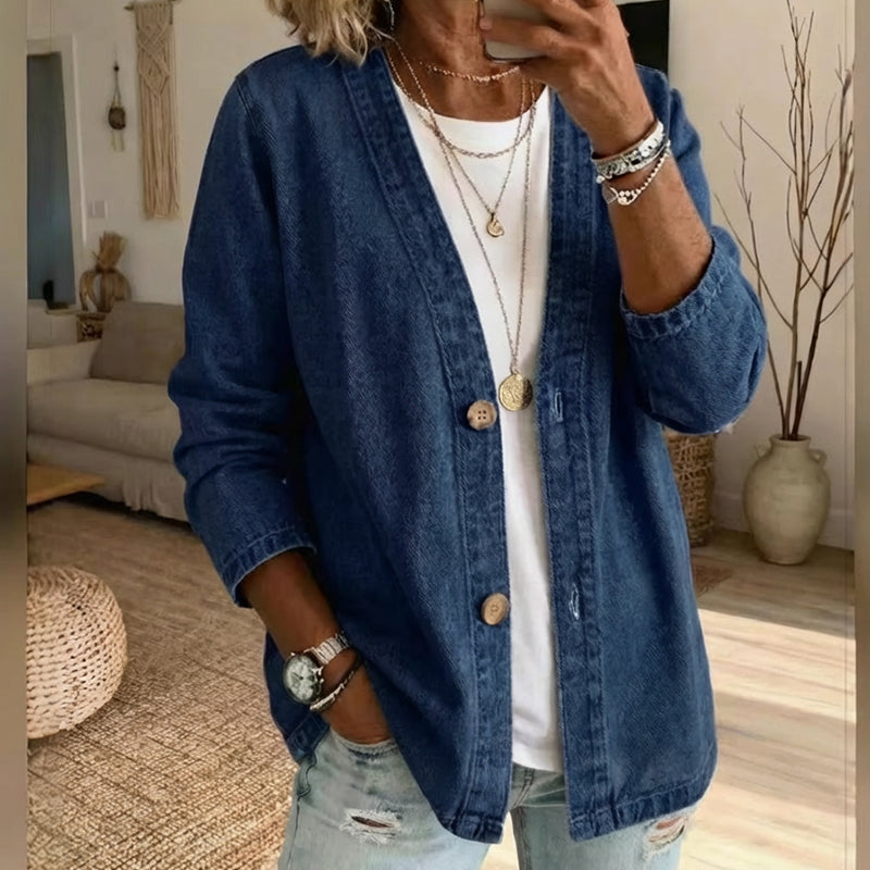 🧥Women's Classic Button Front Denim Jacket
