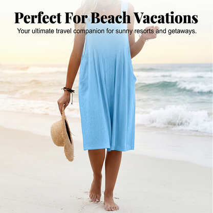 🌸 Sleeveless Wide-Leg Jumpsuit – Effortless Summer Style & Breezy Comfort ✨💃