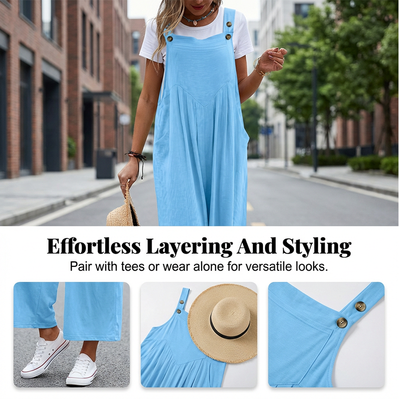 🌸 Sleeveless Wide-Leg Jumpsuit – Effortless Summer Style & Breezy Comfort ✨💃