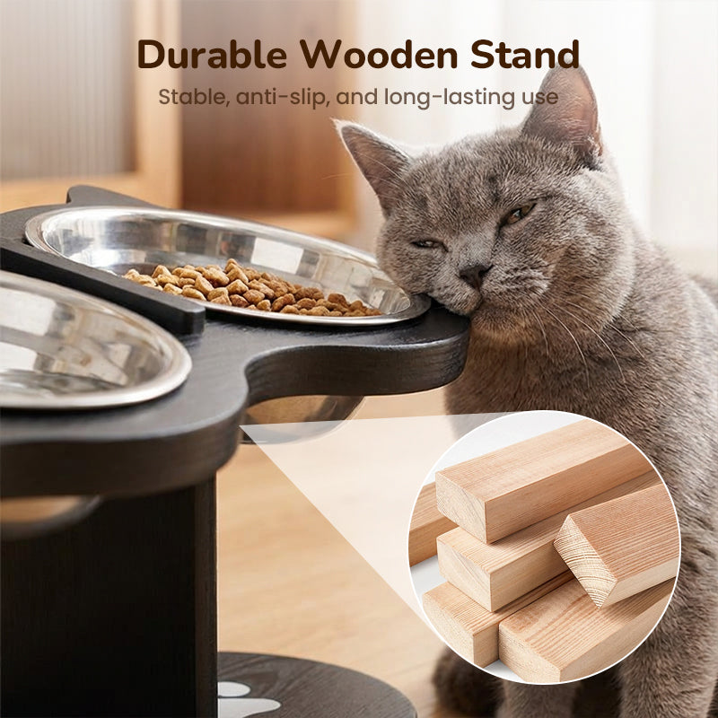🐾 Anti-Slip Elevated 3-Bowl Pet Feeder! 🍲🐶🐱