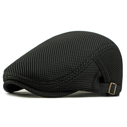 🧢Breathable Flat Cap with Adjustable Strap – Mesh Fabric, Classic Ivy Style & Built-in Sweatband – All-Day Comfort🌞