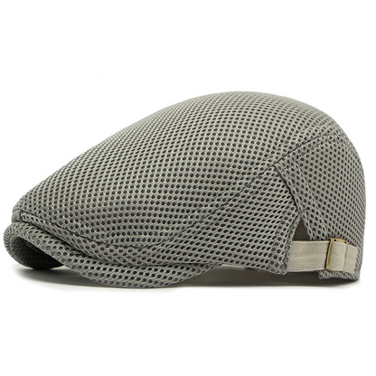 🧢Breathable Flat Cap with Adjustable Strap – Mesh Fabric, Classic Ivy Style & Built-in Sweatband – All-Day Comfort🌞