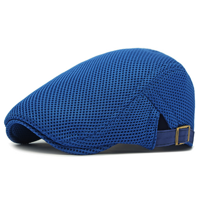 🧢Breathable Flat Cap with Adjustable Strap – Mesh Fabric, Classic Ivy Style & Built-in Sweatband – All-Day Comfort🌞