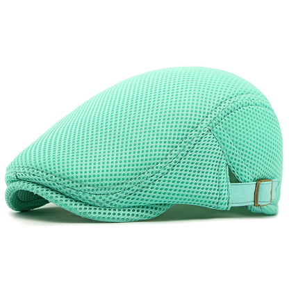 🧢Breathable Flat Cap with Adjustable Strap – Mesh Fabric, Classic Ivy Style & Built-in Sweatband – All-Day Comfort🌞