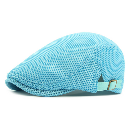 🧢Breathable Flat Cap with Adjustable Strap – Mesh Fabric, Classic Ivy Style & Built-in Sweatband – All-Day Comfort🌞