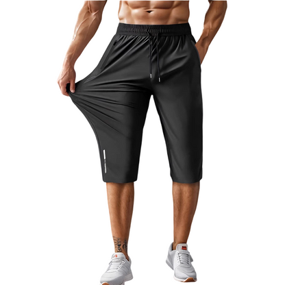 Men's Quick-drying Sports Capri Pants With Zipper Pockets 🩳💨