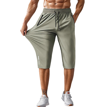 Men's Quick-drying Sports Capri Pants With Zipper Pockets 🩳💨
