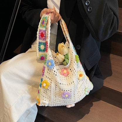✨ Women's Crochet Ethnic Bag – Bohemian, Spacious, Versatile 🌼