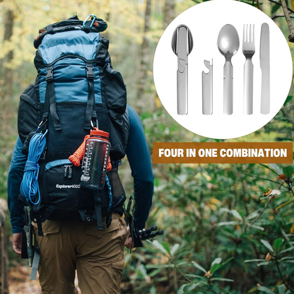 ✨4-in-1 Stainless Steel Portable Cutlery Set