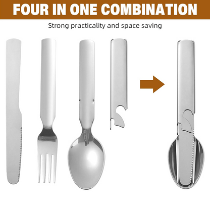 ✨4-in-1 Stainless Steel Portable Cutlery Set