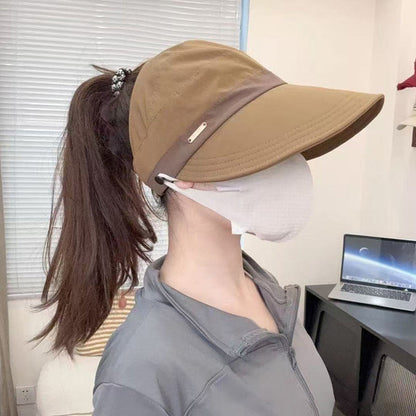 🧢 Women’s Wide Brim Sun Hat ✅ Ponytail Opening & UV Shade | Lightweight Outdoor Baseball Cap ☀️