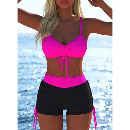 ⏳Time-Limited Special⏰Women's Bikini Set – Drawstring Top, Boy Shorts, Multiple Styles 🏖️