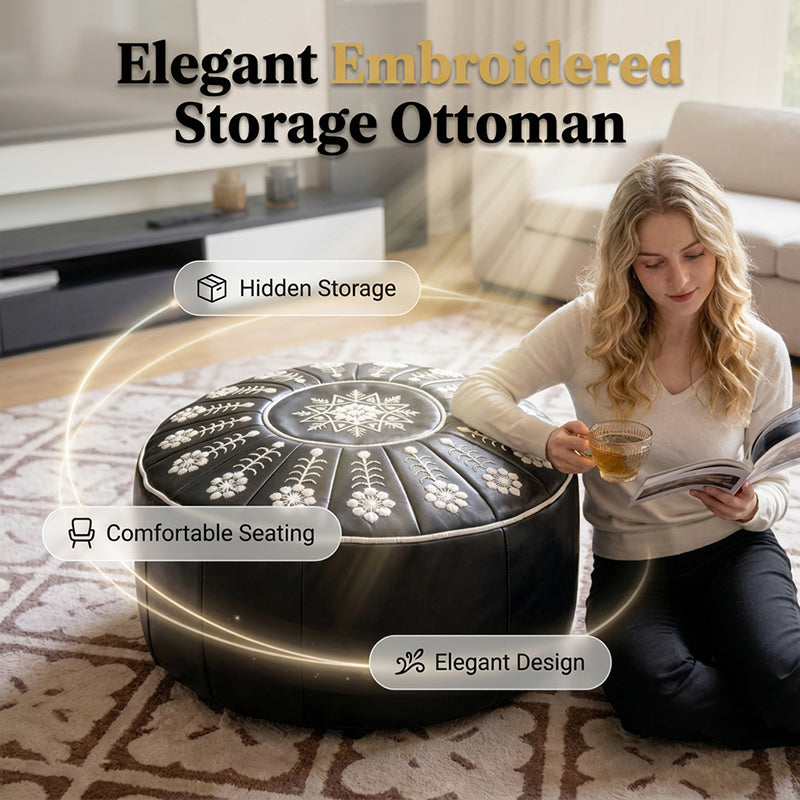 🏡High-end luxury-quality leather Versatile Round Storage Seat