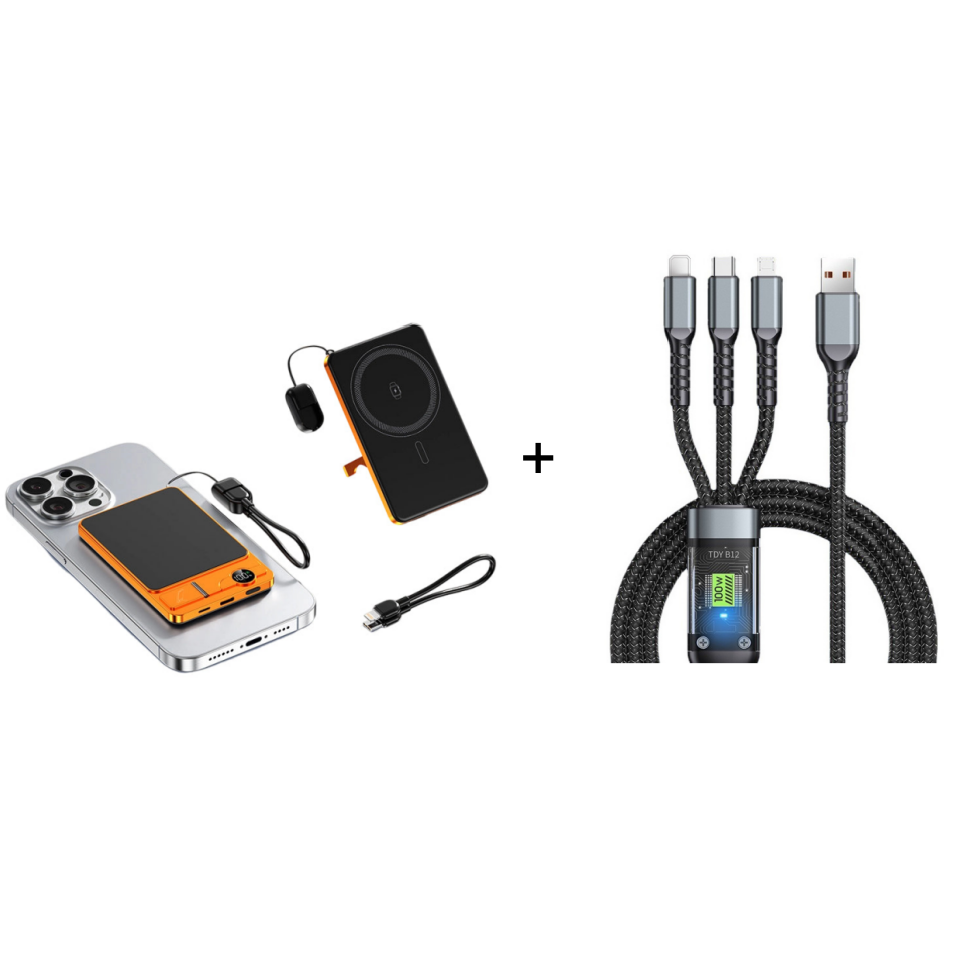 🔋⚡ 22.5W Power Bank – magnetic, slim, charges 3 devices at once!