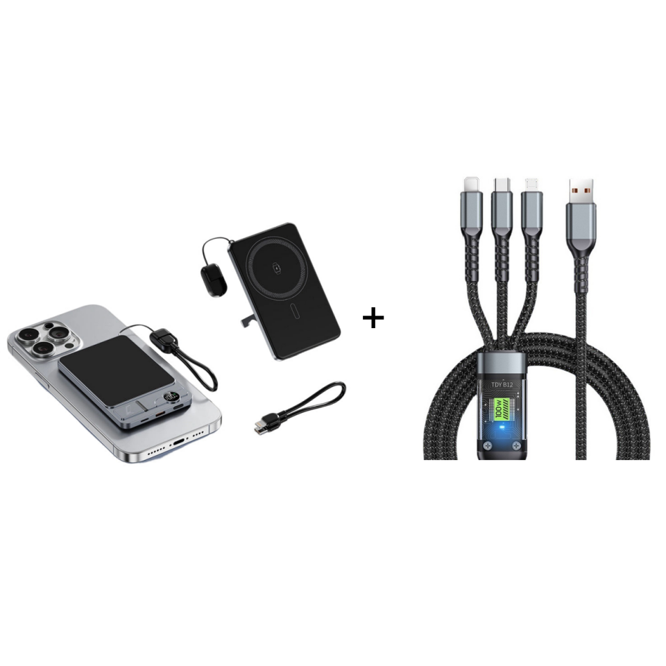 🔋⚡ 22.5W Power Bank – magnetic, slim, charges 3 devices at once!