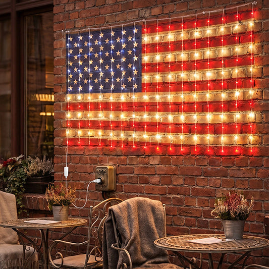 ✨ Patriotic Flag Net Lights – USB, Waterproof, 50,000-Hour ✨