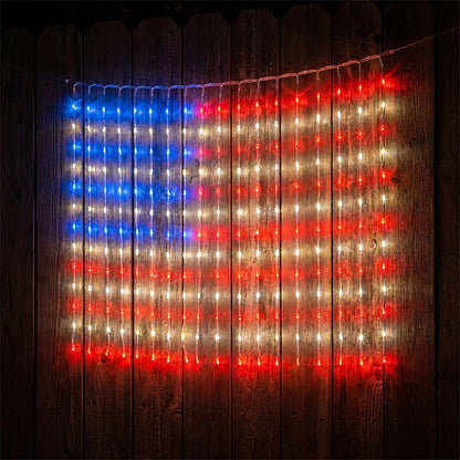 ✨ Patriotic Flag Net Lights – USB, Waterproof, 50,000-Hour ✨