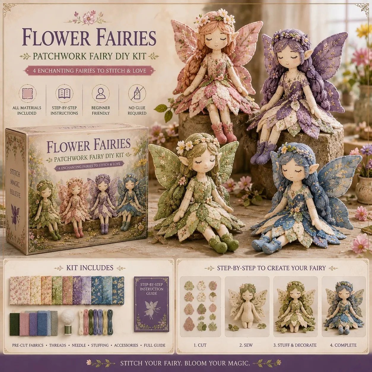 🔥🧵Fairy Patchwork DIY Collection