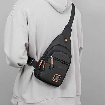 🎒✨ Waterproof Multi-pocket Crossbody Sling Bag – Organized Storage, Adjustable Strap, Headphone Jack 🌧️