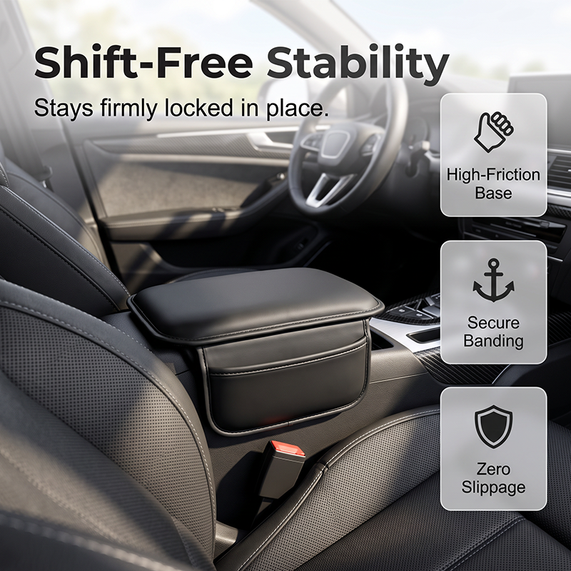🚗Car Center Console Armrest Cover with Side Storage Pockets, Soft Protective Cushion Organizer