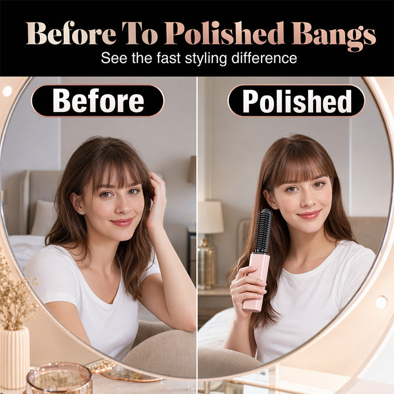 💇✨Portable Cordless Hair Straightening Comb – heats in 3 seconds, smooths bangs & flyaways anywhere. Quick, neat styling on the go! 🛡️✅