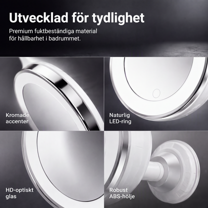 💄10x Magnifying Makeup Mirror with LED Light and Suction Cup – Perfect for Flawless Makeup and Skincare 🔍✨