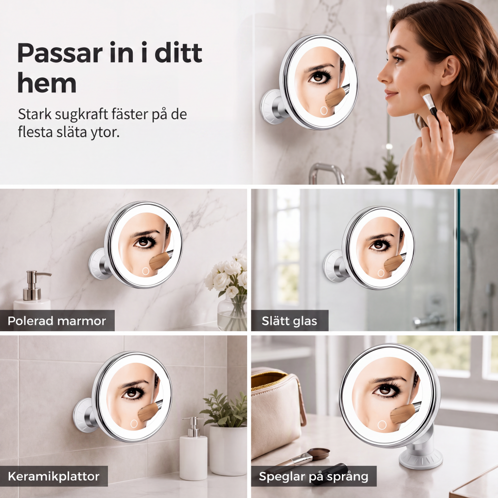💄10x Magnifying Makeup Mirror with LED Light and Suction Cup – Perfect for Flawless Makeup and Skincare 🔍✨
