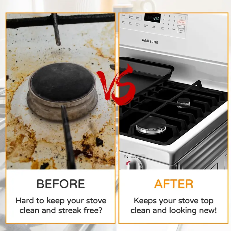 🔥 Reusable Gas Stove Burner Protectors – Heat-Resistant to 260°C, Non-Stick, Easy Clean – Keeps Your Stove Looking New! ✨