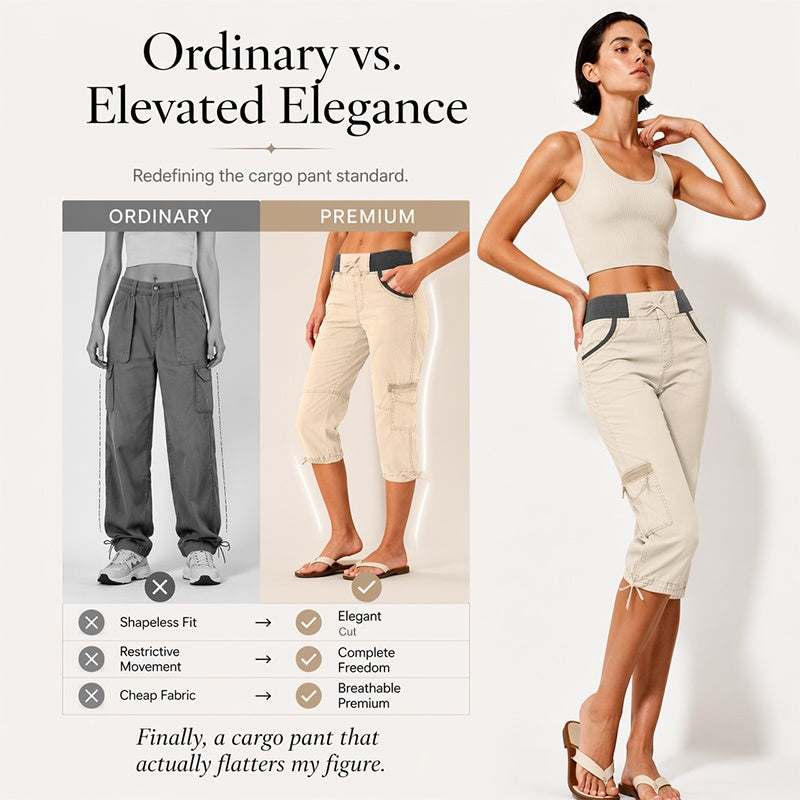 Limited-Time Offer⏰️High-Waist Cargo Capris – Lightweight & Functional Design