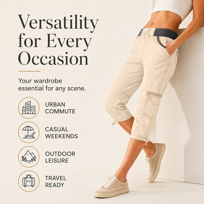 Limited-Time Offer⏰️High-Waist Cargo Capris – Lightweight & Functional Design