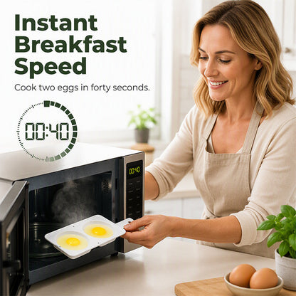 Fast Microwave 2-Well Egg Cooker