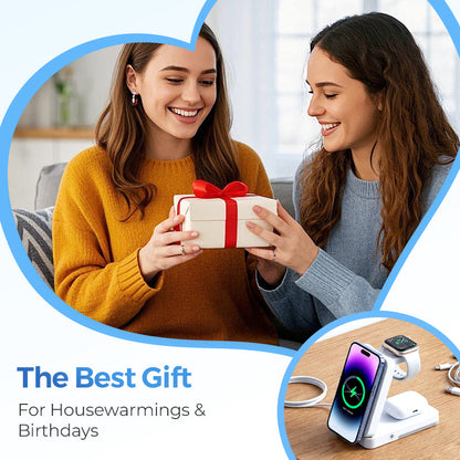 🔋 3-in-1 Foldable Magnetic Charging Stand | Wireless Charging Station for Phone, Watch & Earbuds | Compact & Space-Saving ✨