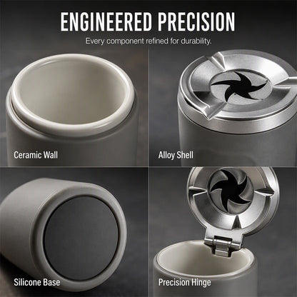 Contain Ash Instantly! No-Odor Rotating Ceramic Car Ashtray