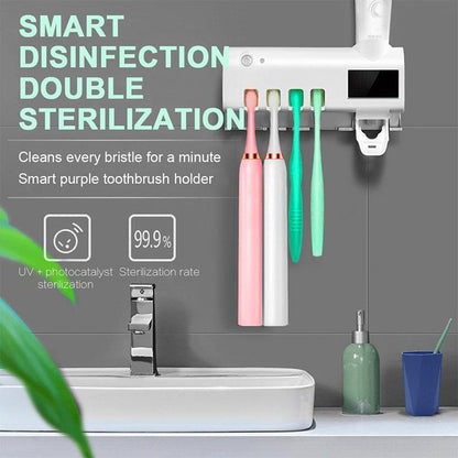 ✨ Wall-Mounted UV Toothbrush Sanitizer – 360° Sterilization, Human Induction & No-Drill Wireless Design – Cleaner Brushes, Fresher Bathroom