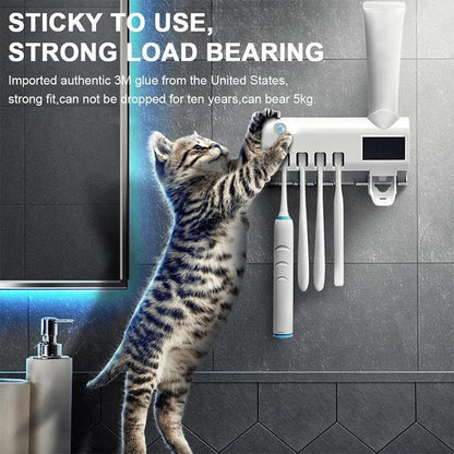 ✨ Wall-Mounted UV Toothbrush Sanitizer – 360° Sterilization, Human Induction & No-Drill Wireless Design – Cleaner Brushes, Fresher Bathroom