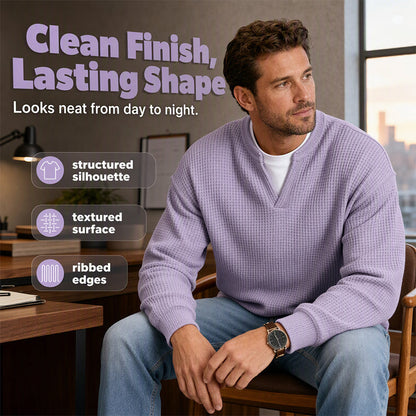 👕 Layered Comfort Waffle Tee – Textured, Relaxed & Effortlessly Put-Together
