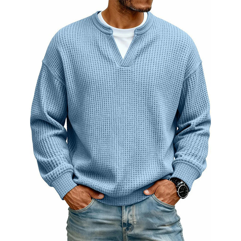 👕 Layered Comfort Waffle Tee – Textured, Relaxed & Effortlessly Put-Together