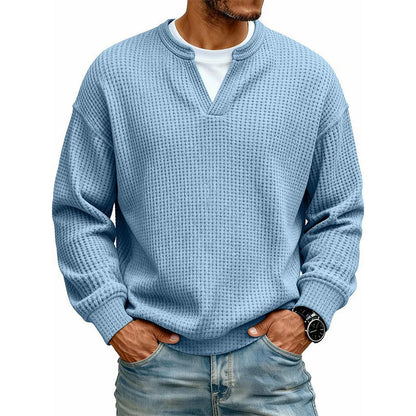👕 Layered Comfort Waffle Tee – Textured, Relaxed & Effortlessly Put-Together