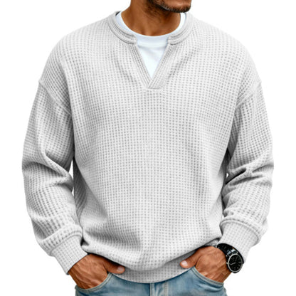 👕 Layered Comfort Waffle Tee – Textured, Relaxed & Effortlessly Put-Together