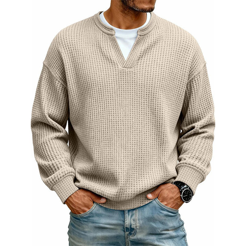 👕 Layered Comfort Waffle Tee – Textured, Relaxed & Effortlessly Put-Together