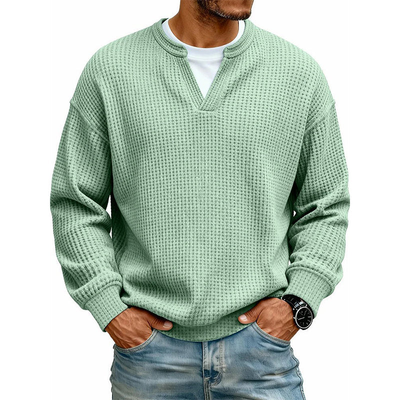 👕 Layered Comfort Waffle Tee – Textured, Relaxed & Effortlessly Put-Together