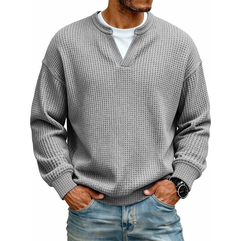 👕 Layered Comfort Waffle Tee – Textured, Relaxed & Effortlessly Put-Together