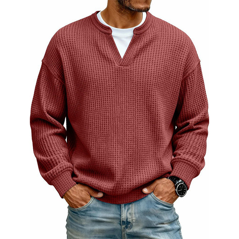 👕 Layered Comfort Waffle Tee – Textured, Relaxed & Effortlessly Put-Together