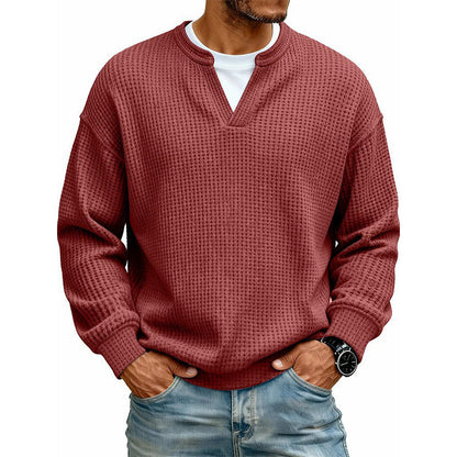 👕 Layered Comfort Waffle Tee – Textured, Relaxed & Effortlessly Put-Together