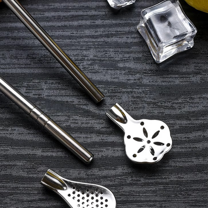 🥤 2-in-1 Stainless Steel Straw Spoon – Stir, Sip & Filter Easily ✨